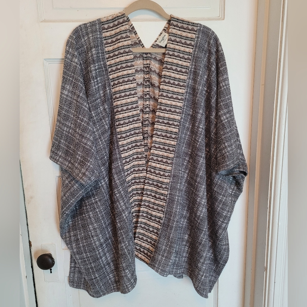 Neutral oversized poncho